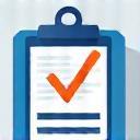 Icon depicting a clipboard with a checkmark for compliance.