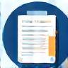 Icon of a form being filled out.